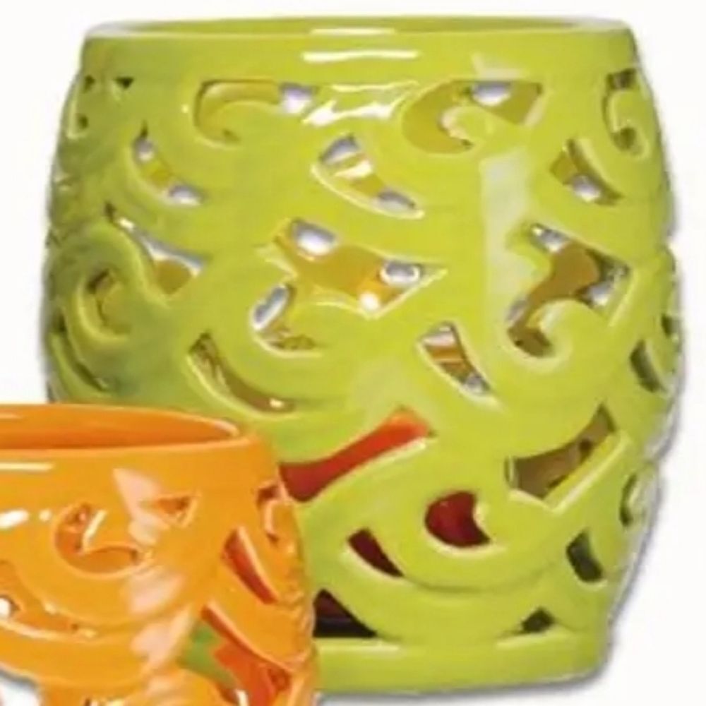 🩵NIB Partylite Green Waves Ceramic Tealight/Votive Candle Holder - Picture 1 of 10
